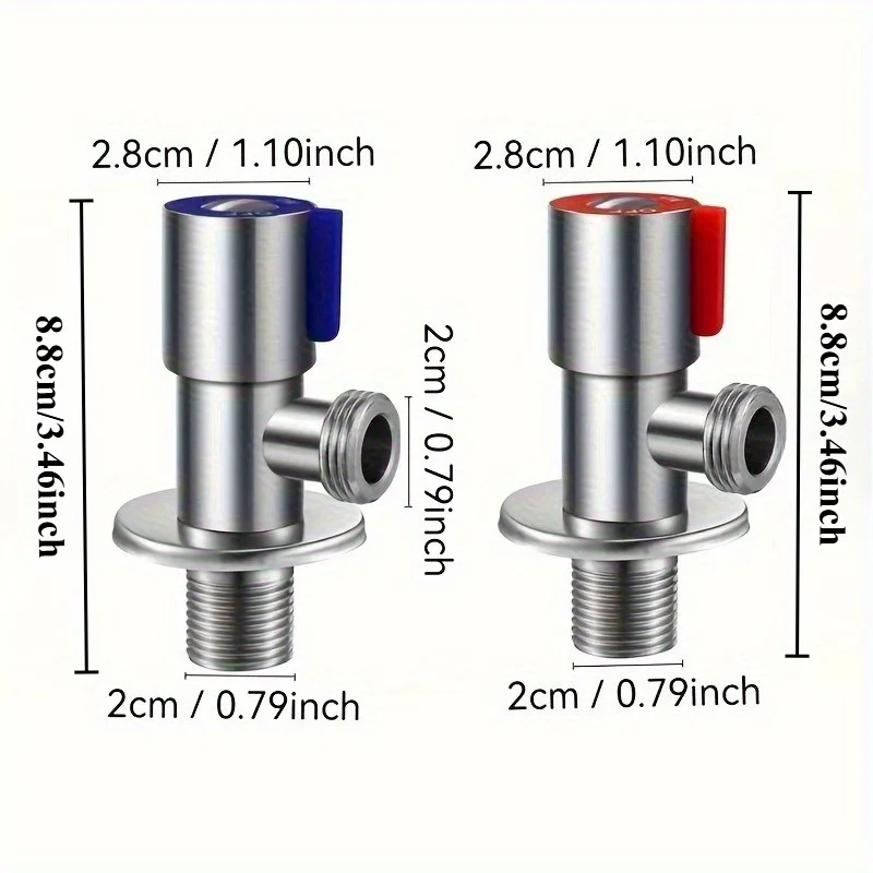 Angle valve, suitable for toilets and faucets