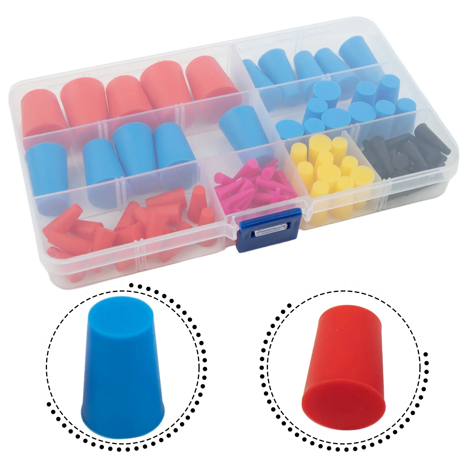 105Pcs High Temp Masking Plugs- Powder- Coating Silicone Rubber- Tapered Plug- Kit Multifunctional- Car Accessories