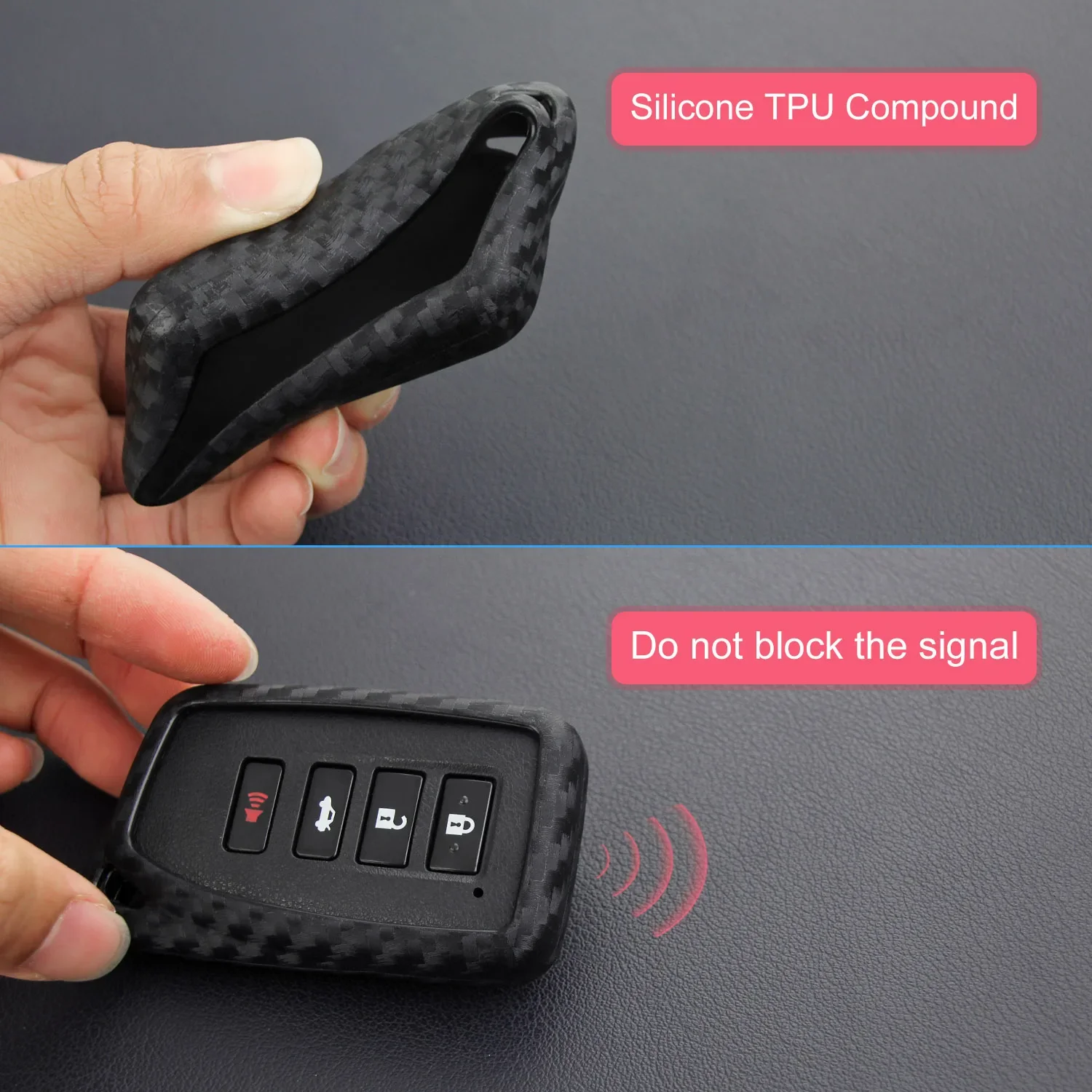 Car Key Fob Chain Case Cover Accessories For Lexus IS ES NX RX GS LX RC 200 250 300 350 Carbon Fiber