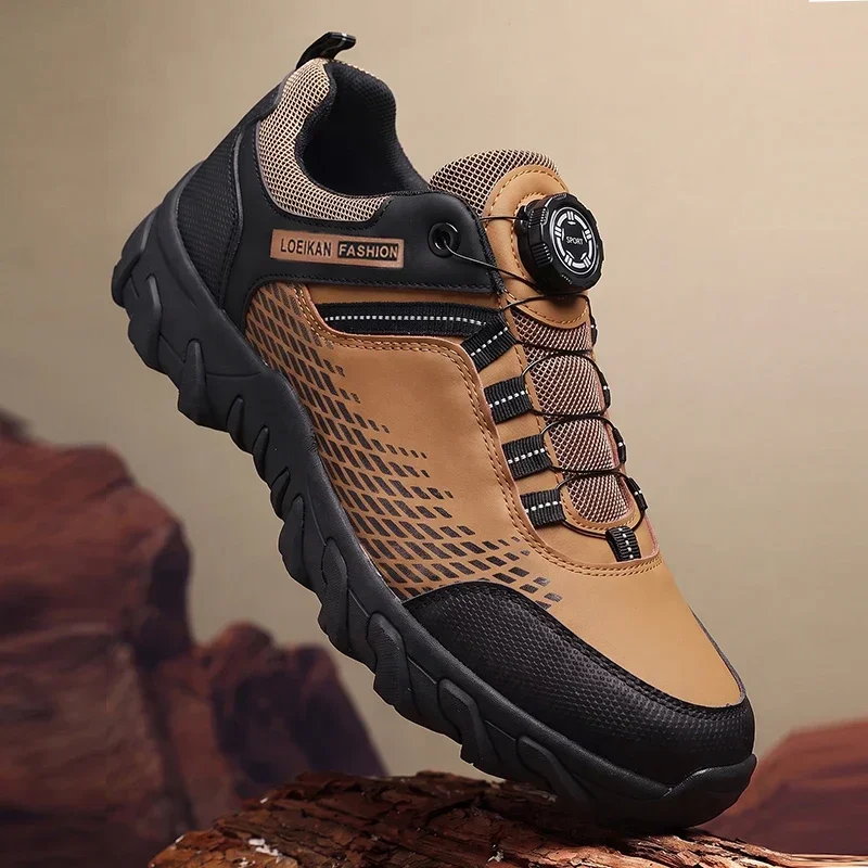 Herren-Wanderschuhe mit Drehverschluss, atmungsaktive Trekking-Sneaker aus Mesh-Material, rutschfeste Outdoor-Schuhe für Berg- und Wanderwege. – Detail 6