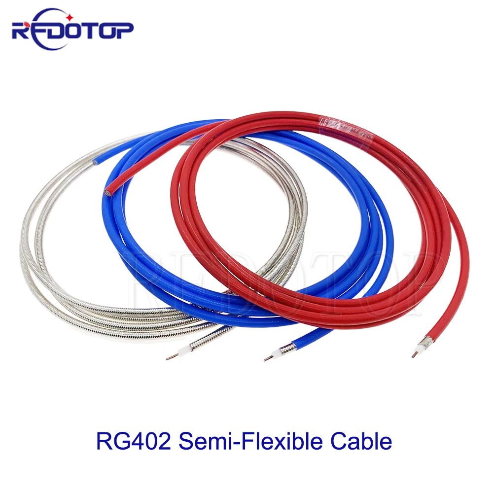 

Blue/Red/Silver RG402 Semi-Flexible RG-402 High Frequency Test Cable 50 Ohm RF Coaxial Cable Pigtail Jumper 50CM-200M