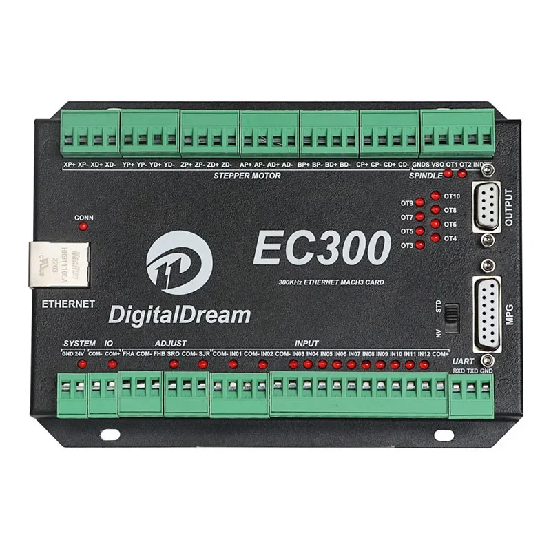 Ec300 Cnc Control Card 3/4/5/6 Axis Ethernet Mach3 Interface Board Mach3 Software For Digital Display Handwheel