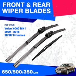 Front Rear Wiper Blades For Volvo XC60 MK1 2009 - 2016 XC 60 R Design Coaster Windshield Windscreen Window Brushes Accessories