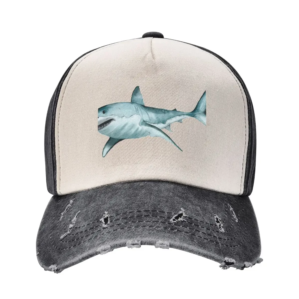 Watercolor Great White Shark Baseball Cap Fishing cap Trucker Hat hiking hat Luxury Woman Men's