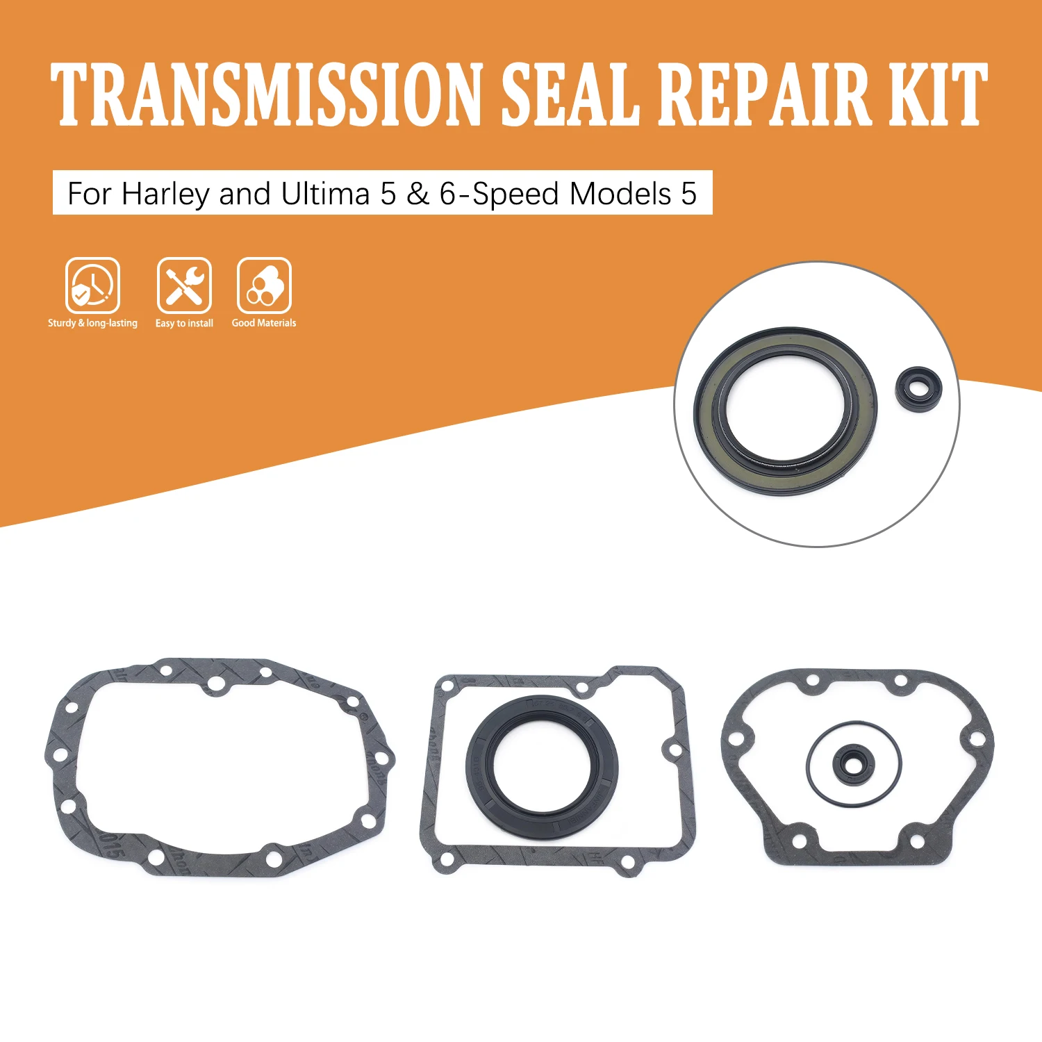 Motorcycle Accessories For Harley and Ultima 5 & 6-Speed Model Gasket Seal Rebuild Clutch Cover Kit Compatible Engine Gasket Set