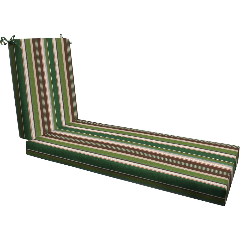 

Pine Green Stripe Outdoor Chaise Lounge Cushion, 22.5x70, for Patio Furniture, Comfortable and Durable