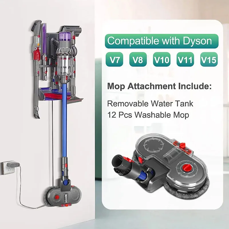 Elektrische Moppkopf bürste für Dyson v7 v8 v10 v11 v15 Staubsauger mit Wassertank abnehmbarer Stoff mopp Zubehör Ersatzteile