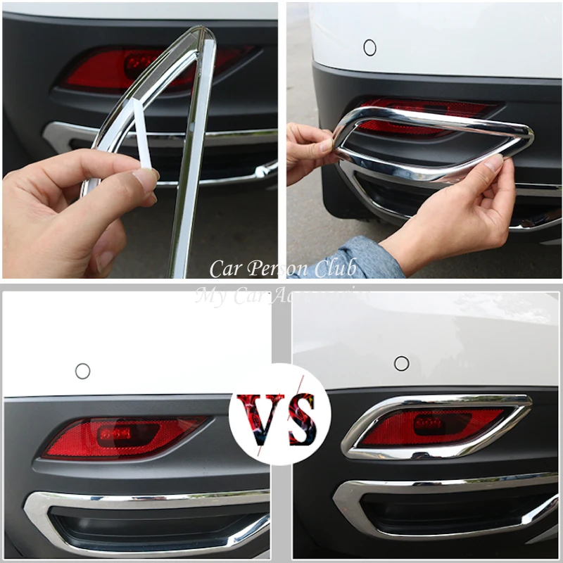 Rear Tail Fog Light Frame Cover Foglamp Garnish Trims ABS Chrome Car Accessories For Volkswagen VW T-Cross TCROSS 2019-2022