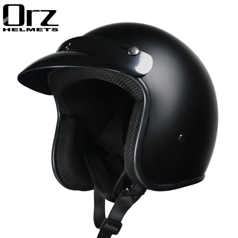 ORZ-050-3/4 Open Face Motorcycle Helmet Unisex All Season DOT Certified ABS Shell Lightweight Ventilated Motorbike Safety Helmet