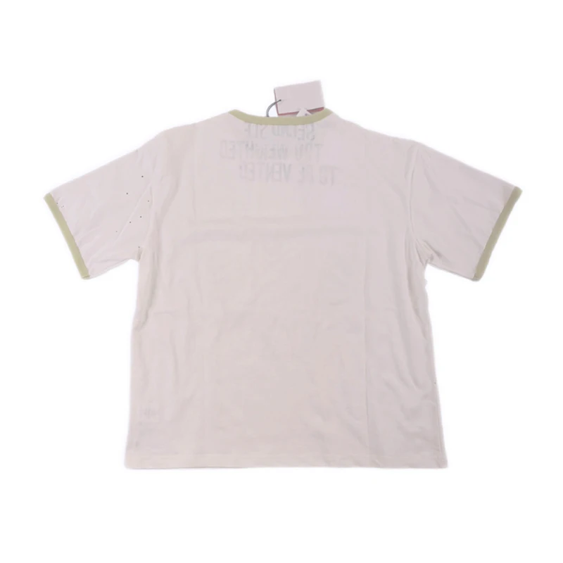 SECND SLF T-Shirt Color Block Bee Splatter Print Short Sleeve American Vintage Distressed Cotton Loose Fit Men Women Tee