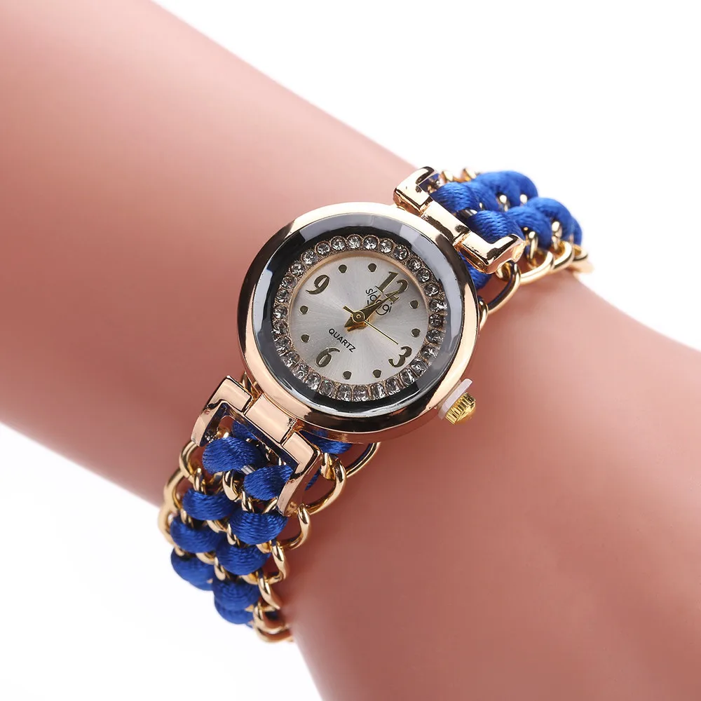 Women Knitting Rope Chain Winding Analog Quartz Movement Wrist Watch Fashionable Simple Style Quartz Wristwatch Reloj Mujer
