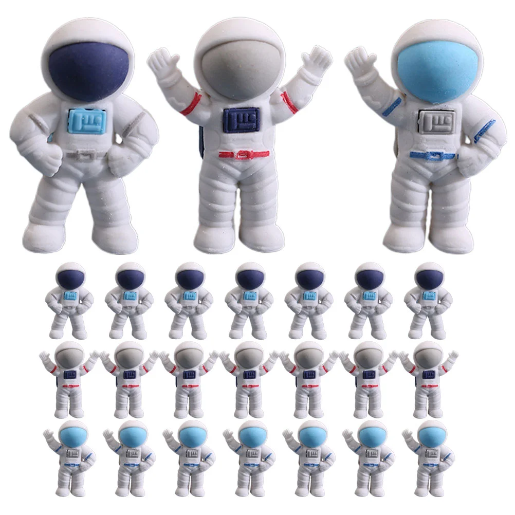 24 Pcs Astronaut Eraser Gift Erasers Mini for Classroom Ornaments Cartoon Bulk Educational Space Child