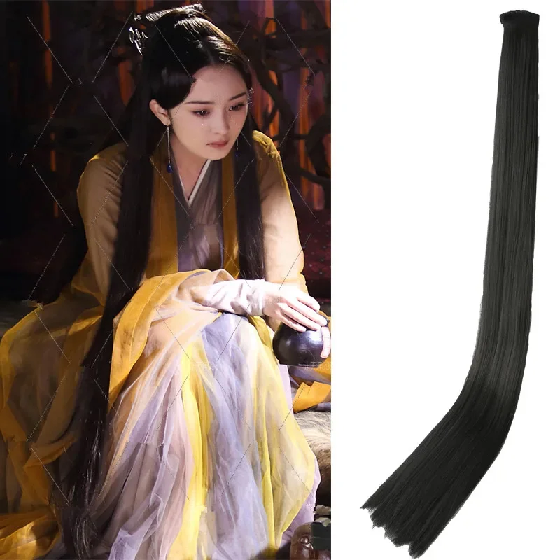 2 couleurs cheveux longs raides vintage accessoires de cheveux raides chinois ancienne dynastie cheveux princesse fête halloween cosplay