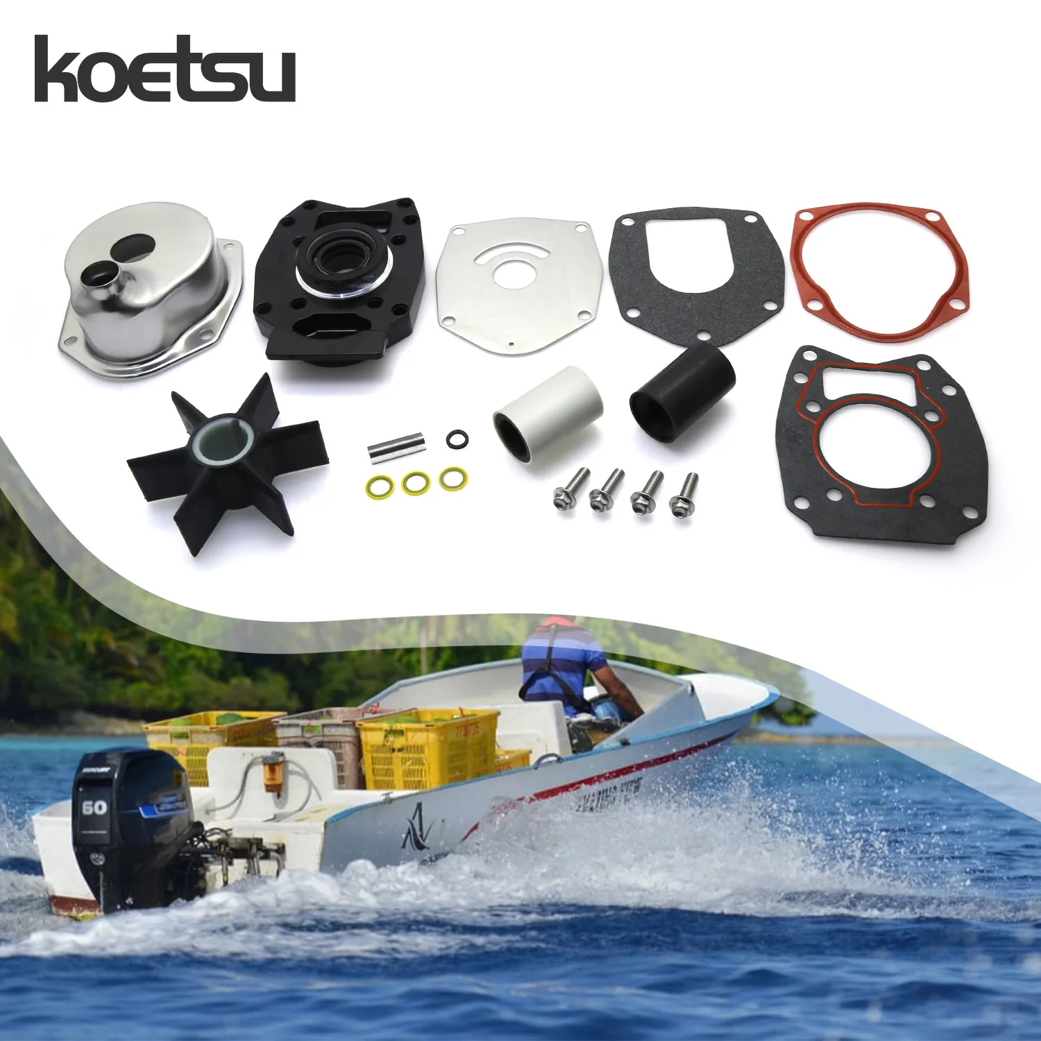 

Mercury 2-stroke 40-125/4-stroke 30-115 hp water pump repair kit 43024A7 (with case included)