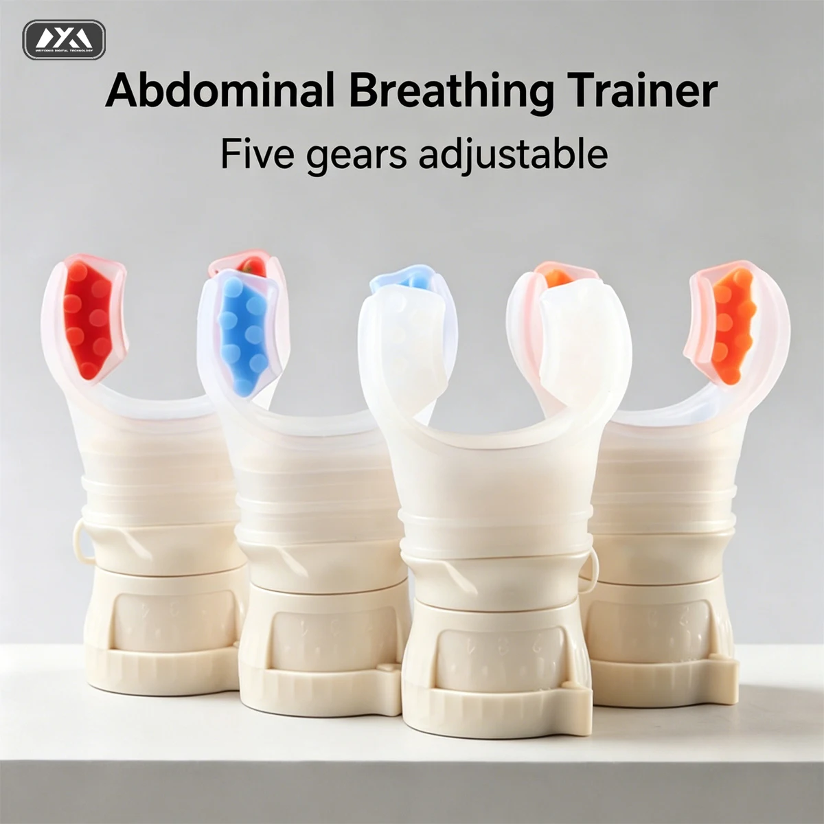 Adjustable 5 Levels Breathing Trainer Portable Lung Exerciser Respiratory Training Device