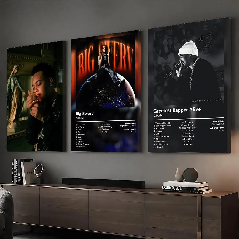 Singer Album G H-Herbo Painting Calligraphy HD Modern Style Inner Frame Canvas Poster Bedroom Room Hallway Wall Art Decor