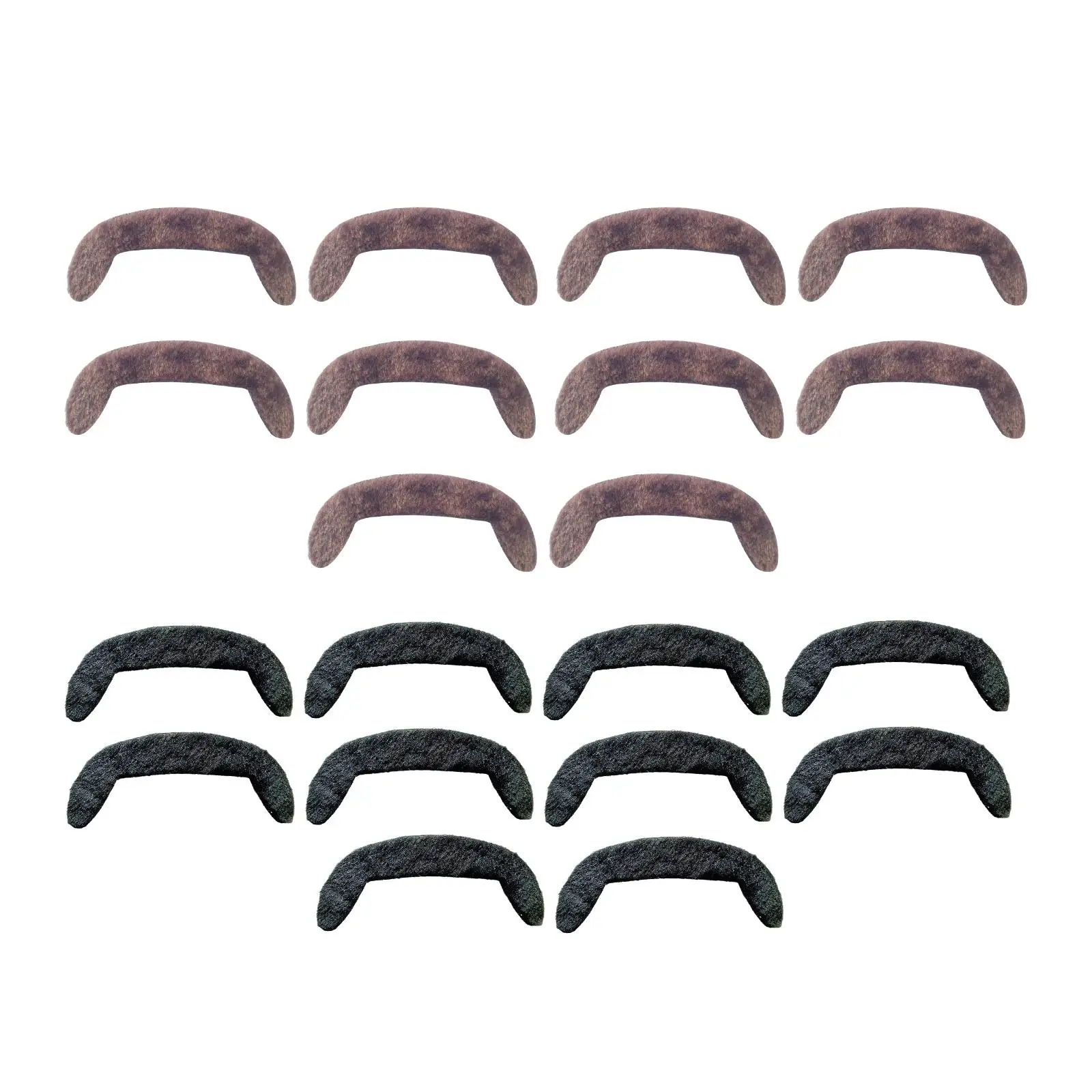 10x Fake Mustaches Costume Novelty False Facial Hair Beards Stickers for Stage Performance Masquerade Festive Party Supplies