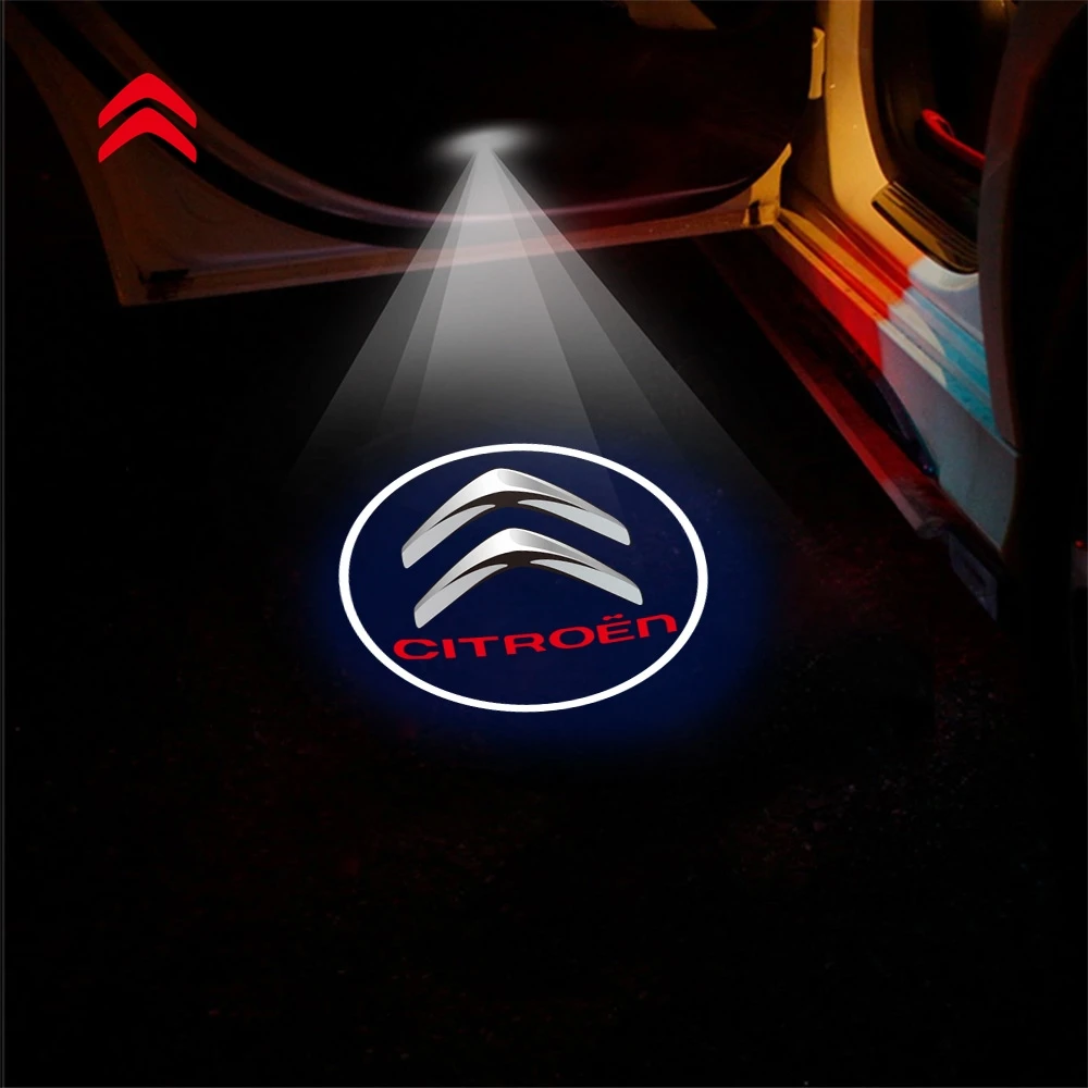 Projecteur Laser de bienvenue Led sans fil pour porte de voiture, 1/2 pièces, Logo ombre fantôme, veilleuses, style de voiture pour citroën C2 C3 C4 Picasso C4L