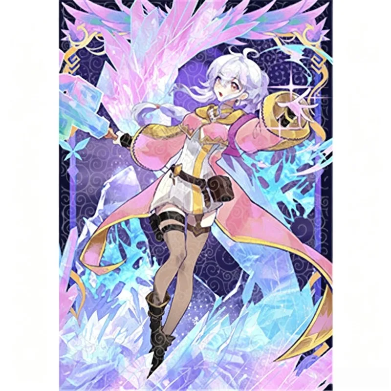 Yu-Gi-Oh! Mikumari Sword Oni of The Fengshen Theme Card Holder Laser Pink Flash 63x90mm TCG OCG Game Card Protective Cover Toys