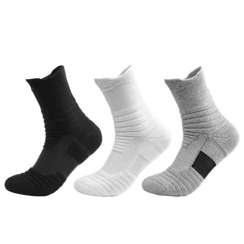 1/3/6 Pairs Men's Compression Socks Breathable Basketball Sports Cycling Sock Moisture Wicking High Elastic Tube Socks Men
