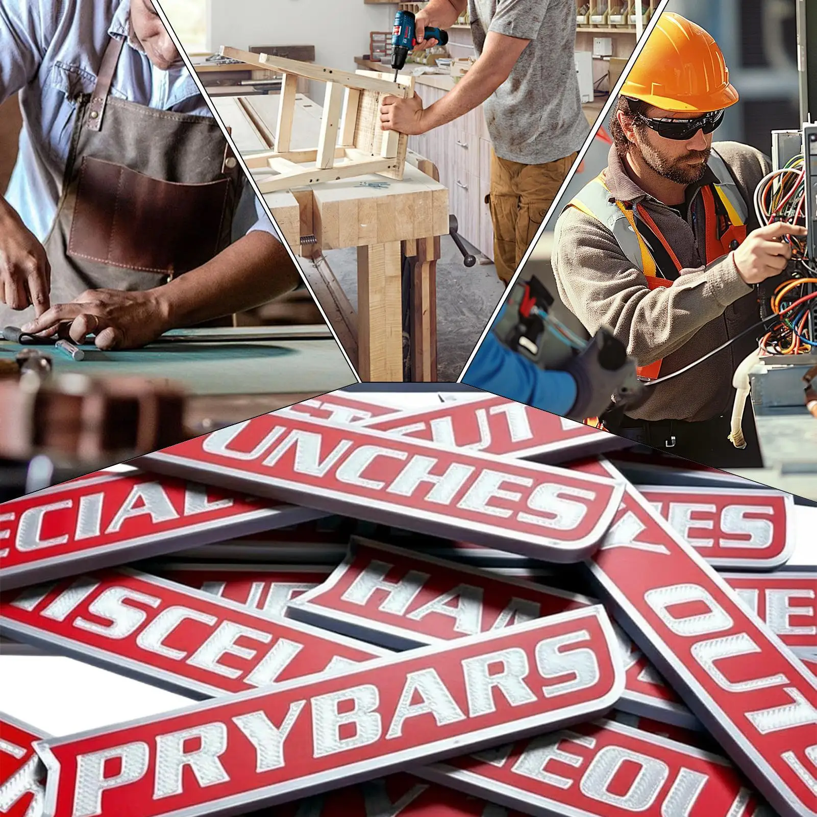 Etiquetas magnéticas para cajas de herramientas, 12 piezas, pegatinas de organización reutilizables impresas en 3D, etiquetas adhesivas para cajas de herramientas para cajones de carros de acero