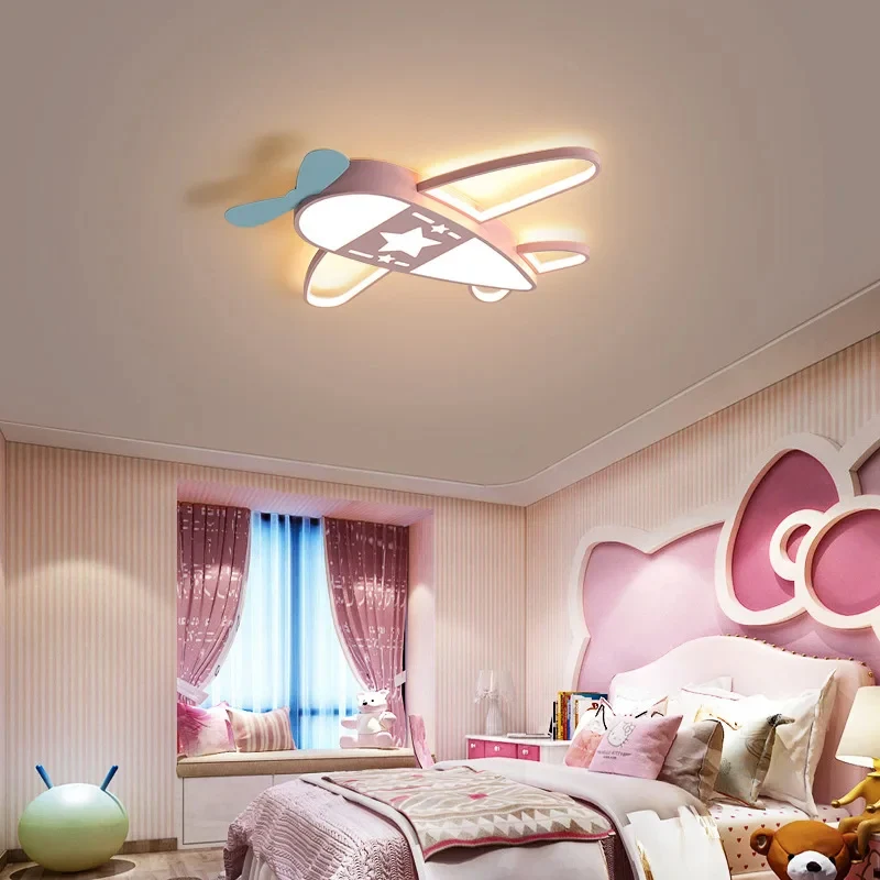 Modern Airplane Ceiling Fan Light, Luminárias para o quarto das crianças, Decoração do quarto do bebê, Quarto das crianças