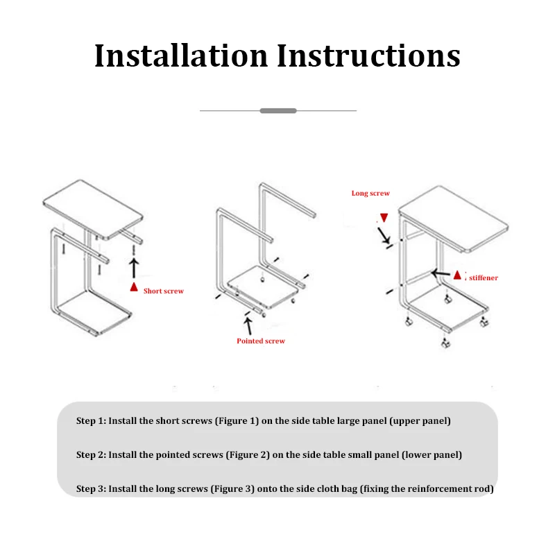 Simple Movable Sofa Side Table For Livingroom Bedroom C-Shaped Wood Small End Table Home Decor Storage Rack Bedside Table