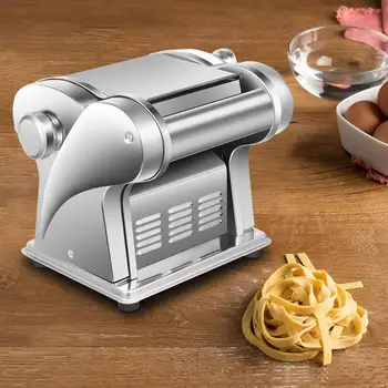 Elektrický váleček na těsto BYMAOCAR, nerezový, 6stupňový, nastavitelná tloušťka, stroj na výrobu těstovin, pro domácí/komerční použití 10 nejlepší prodej stroj na výrobu nudlí - №3