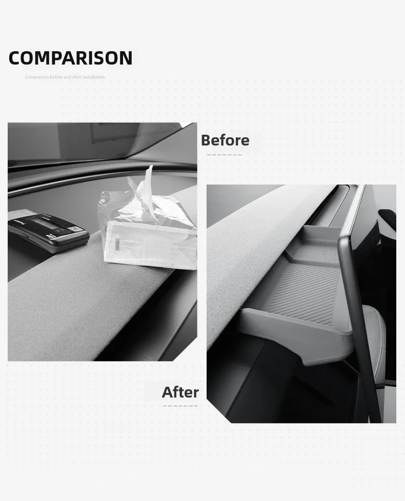 Für Tesla Model 3 Y YL Juniper Highland 2025 2026 Armaturenbrett-Aufbewahrungsbox Zentraler Bildschirm-Organizer Hintere Ablage ETC Taschentuchhalter – Detail 4