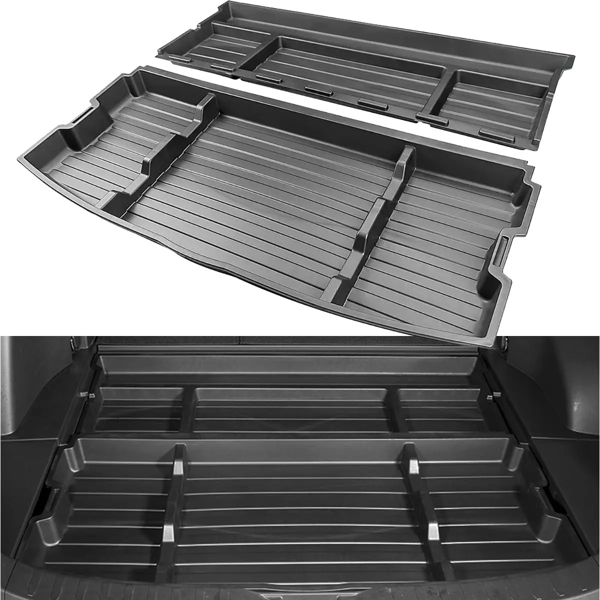 Trunk Hidden Storage for 2019 - 2025 SUV, Insertable Material, Unspecified Color, Extra Space Under Cargo Floor