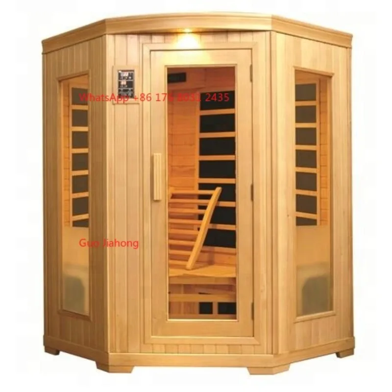 

Sauna Room Steam Solid Wood Sense Corner Style Sauna Model 2-3 Person Sauna Room