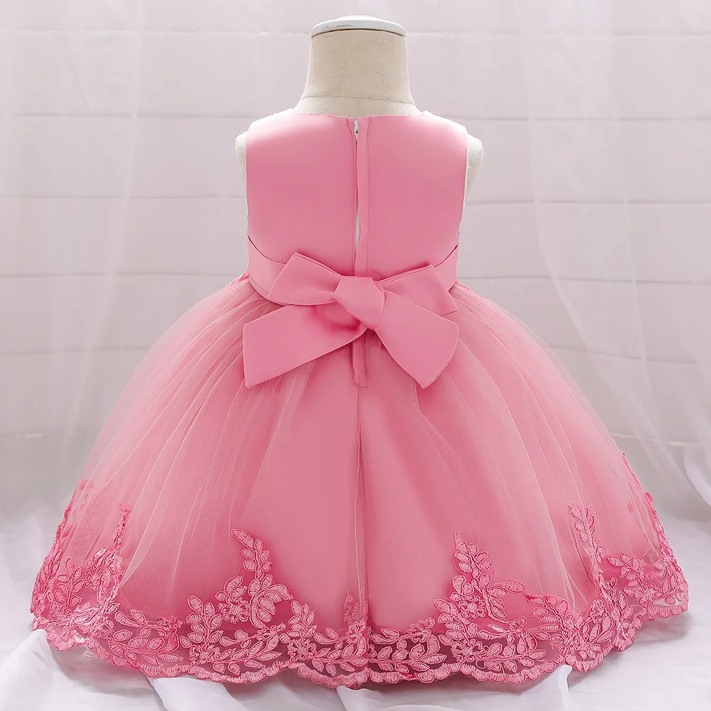 OVTRB Baby Girls Birthday Dress Infant Princess Dress Toddler Applique Flower Tulle Tutu Evening Party Wedding Pageant Dresses