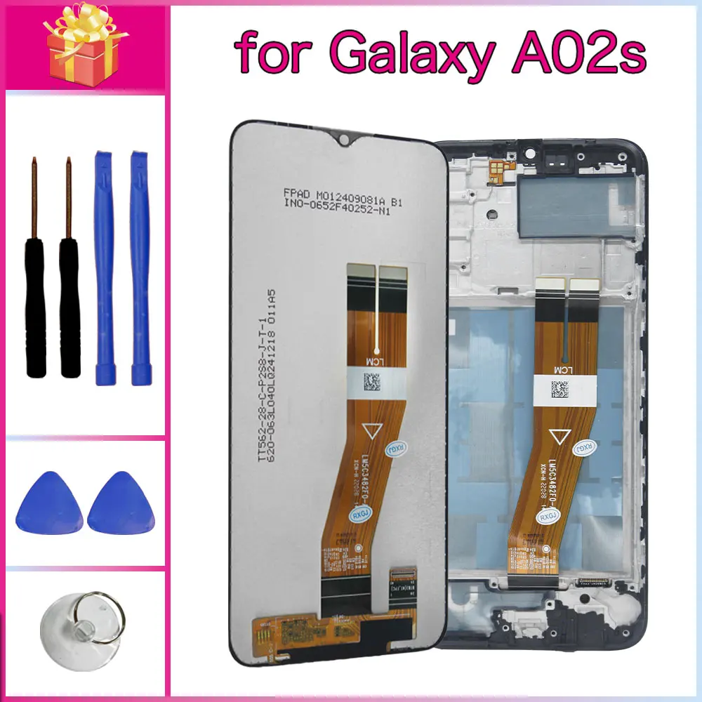 LCD para Samsung Galaxy A02s pantalla LCD pantalla táctil digitalizador montaje reemplazo para Samsung A02s A025M A025F LCD con marco