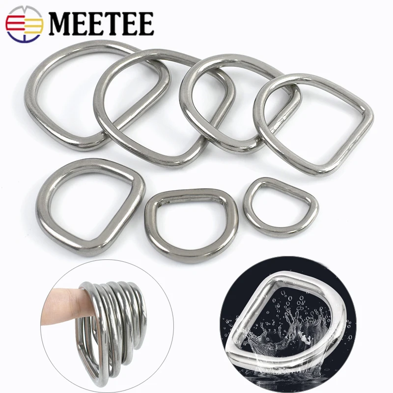 

5/10Pcs 304 Stainless Steel D Ring for Keychain Pet Collar Buckle Bag Strap Connect Rings Carabiner DIY Leather Craft Accessory