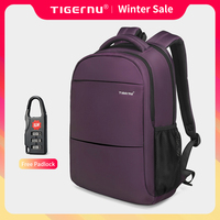 Tigernu Fashion Women Backpack Purple Anti Theft 15.6inch Laptop Backpack Female Waterproof Travel Backpack School Backpack Bags