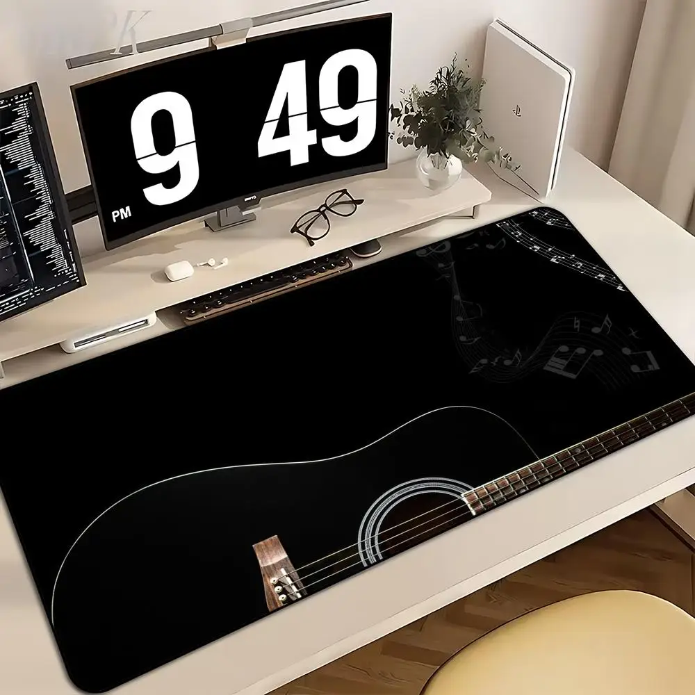 Acoustic Guitar Music Note Large xxl Extended Gaming Mouse Pad Non-Slip Rubber Base Office Keyboard Desk Mat Mousepad PC Playmat