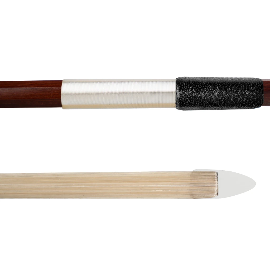 Mugig 4/4 Violin Bow Brazilwood Octagonal Stick Seep Leather Wrap Ebony Frog Bow Well Balance