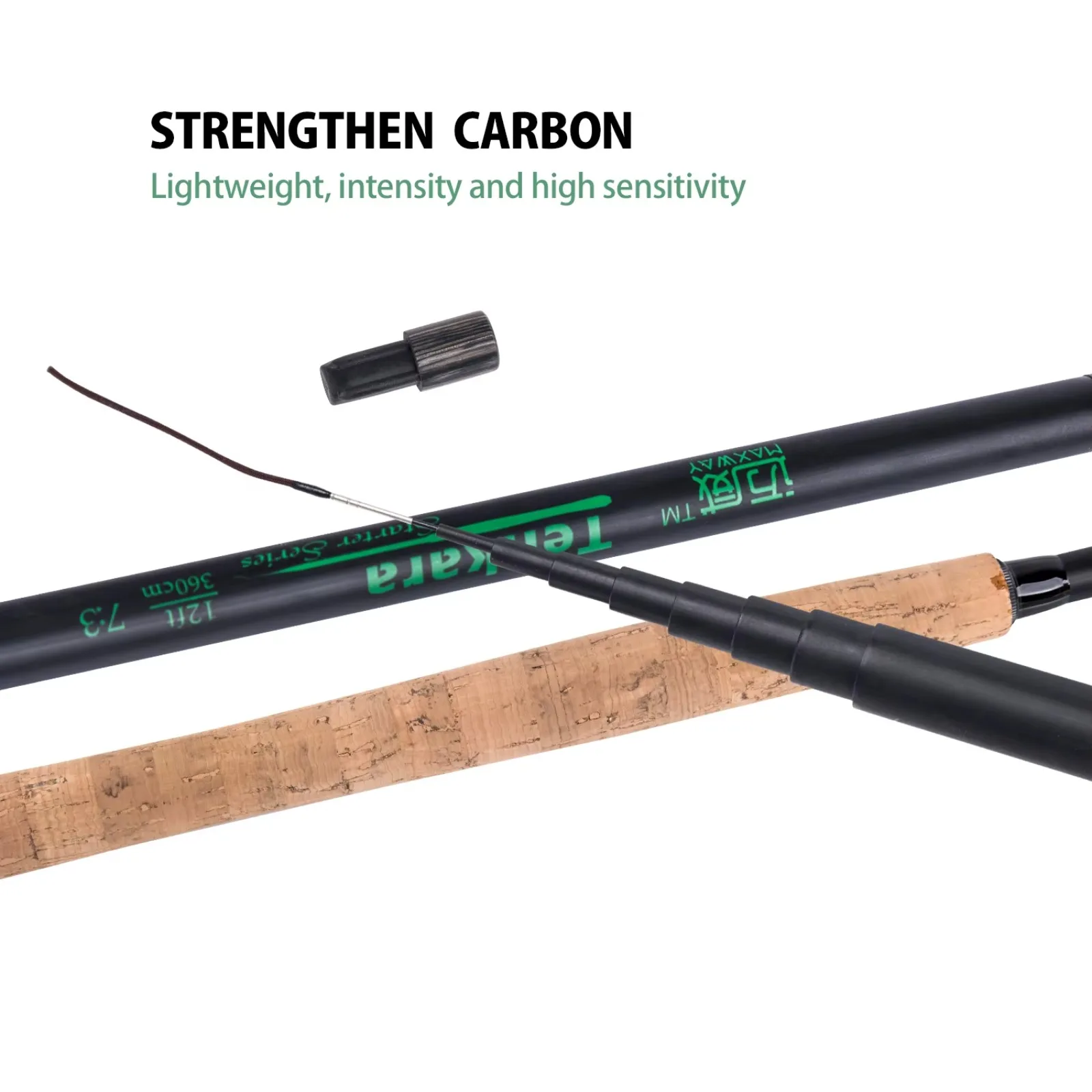 Caña Tenkara Goture 3.6m Fibra Carbono – Acción 3/7 para Trucha - imagen 4