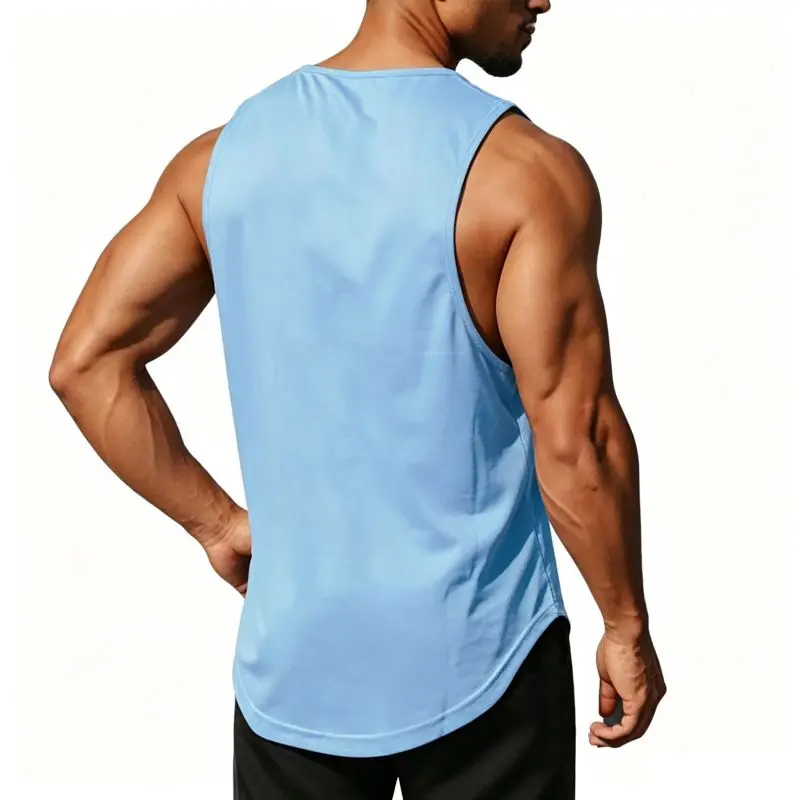Summer Men's Gym Tank Top Fitness Training Clothing Quick-drying Loose Bodybuilding Sleeveless Shirt Men Fashion Basketball Vest