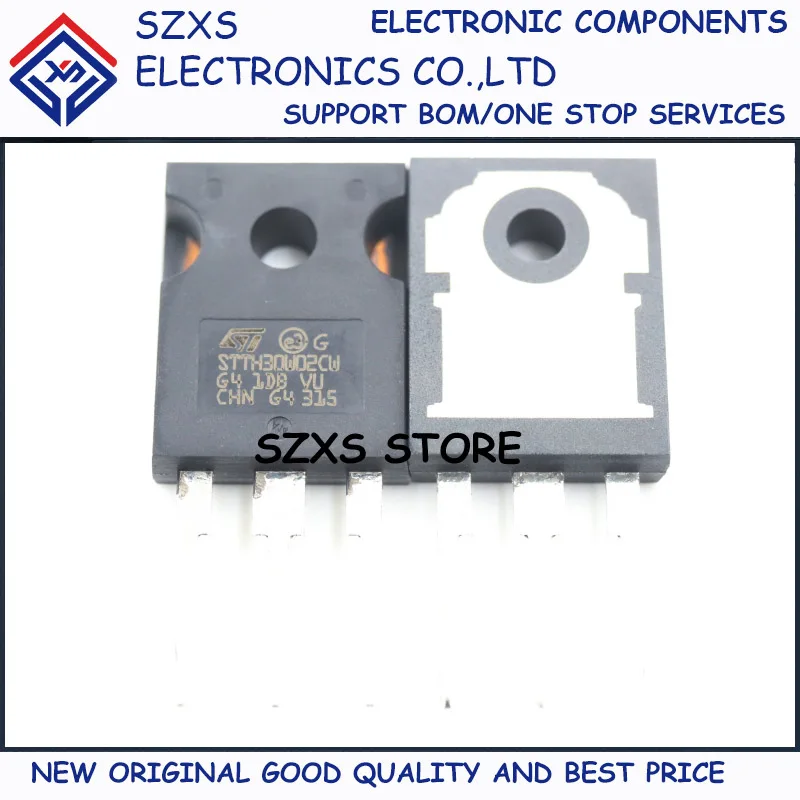 

New Original 10Pcs STTH30W02CW TO-247 200V 15A Fast Recovery Diode In Stock Electronic Components Good Quality