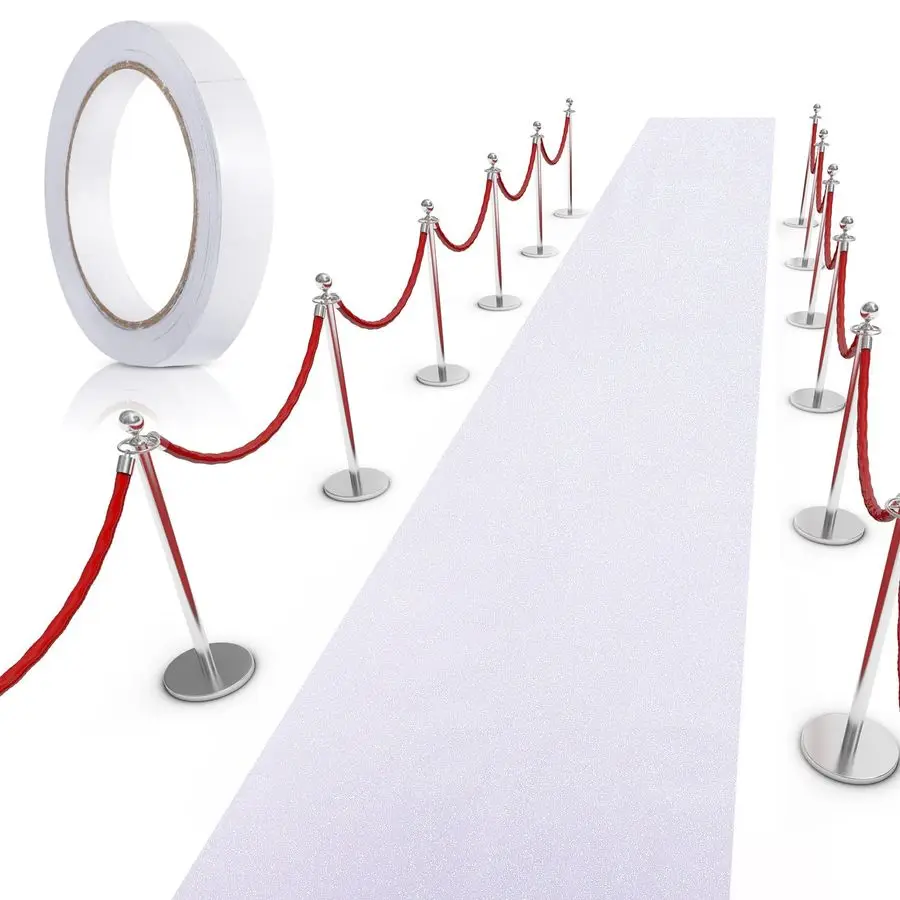 

Ковровая дорожка-лента 55 GSM с креплением на ленте для декора на выпускной, свадьбу, для улицы и дома, для коридора, для вечеринок, 2.46 x 30 футов