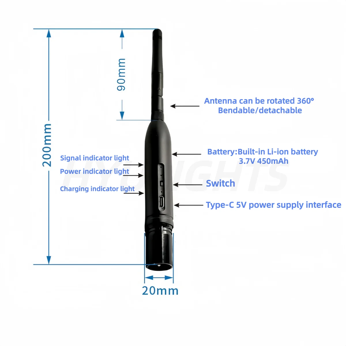 배터리 구동 DMX512 2.4G 무선 수신기 송신기 조명 제어 Dfi DJ 무선 수신기 무대 조명 파티 조명