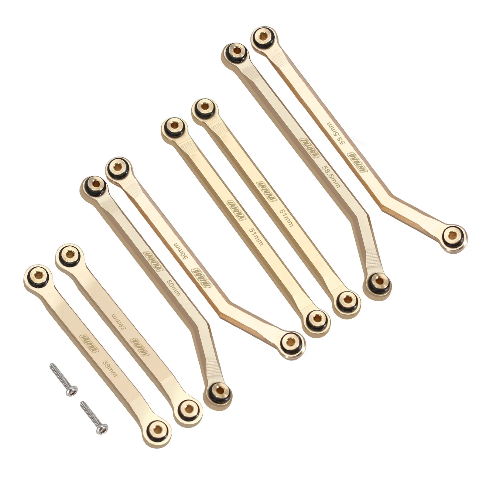 INJORA 37g Heavy Brass High Clearance Chassis 4 Links Set for 1/24 RC Crawler Car Axial SCX24 C10 JEEP JLU Ford Bronco