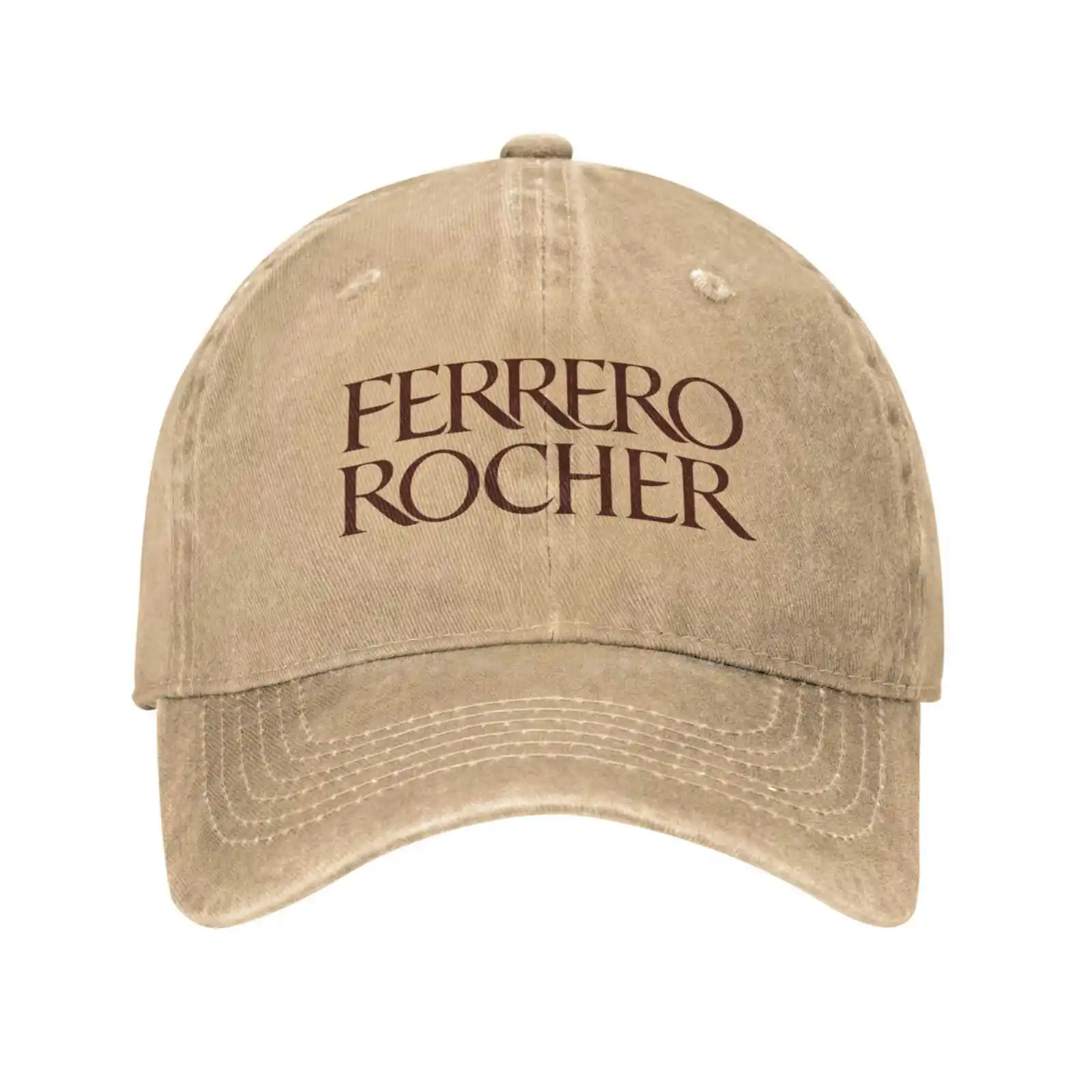 Ferrero Rocher Logo Baseball Cap, Qualidade Denim Cap, Chapéu De Malha