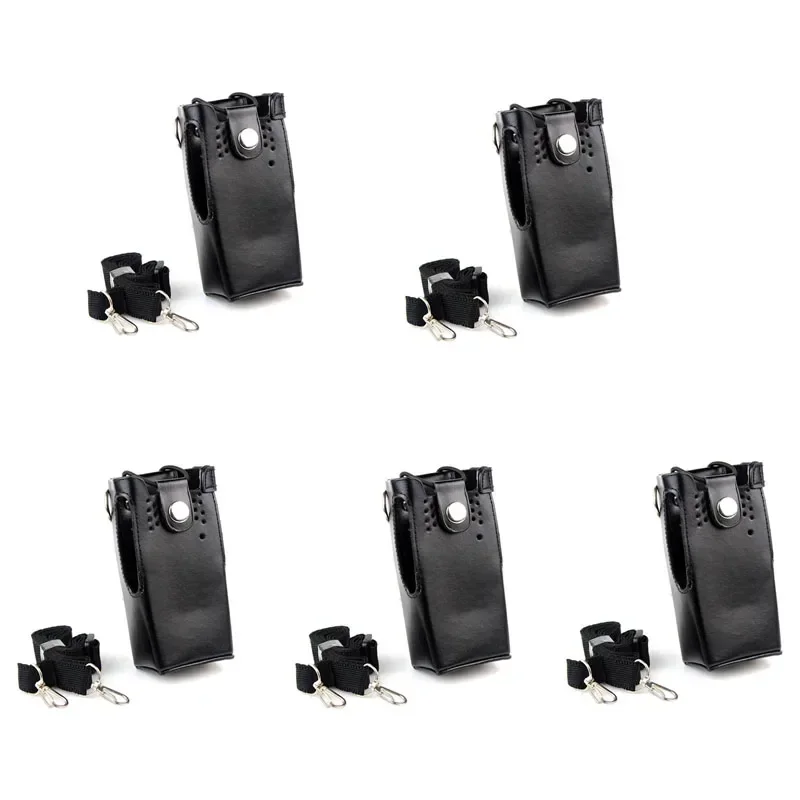 

Lot 5PCS Hard Leather Carrying Case Holster Shoulder Bag For Motorola GP3688 CP150 EP450 CP160 CP200 CP040 CP140 Walkie Talkie