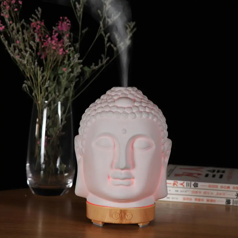 2026 New Upgrade Essential Oil Diffuser Buddha Head Humidifier With Night Lamp Aromatherapy Mist Foger Maker Essential