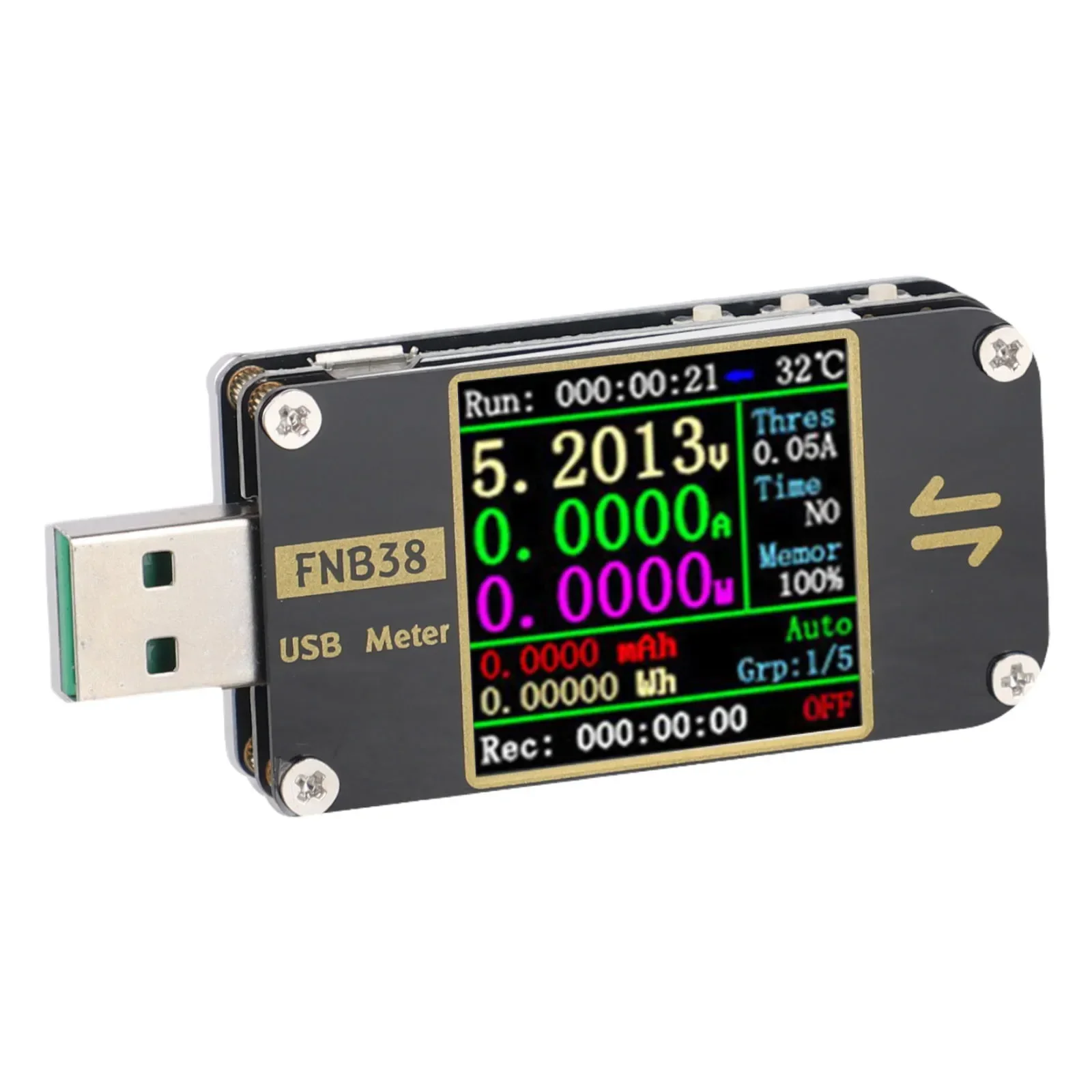 

FNB38 Current And Voltage Meter USB Tester QC4+ PD3.0 2.0 Fast Charging Protocol Safe USB Voltage And Current Detection Meter