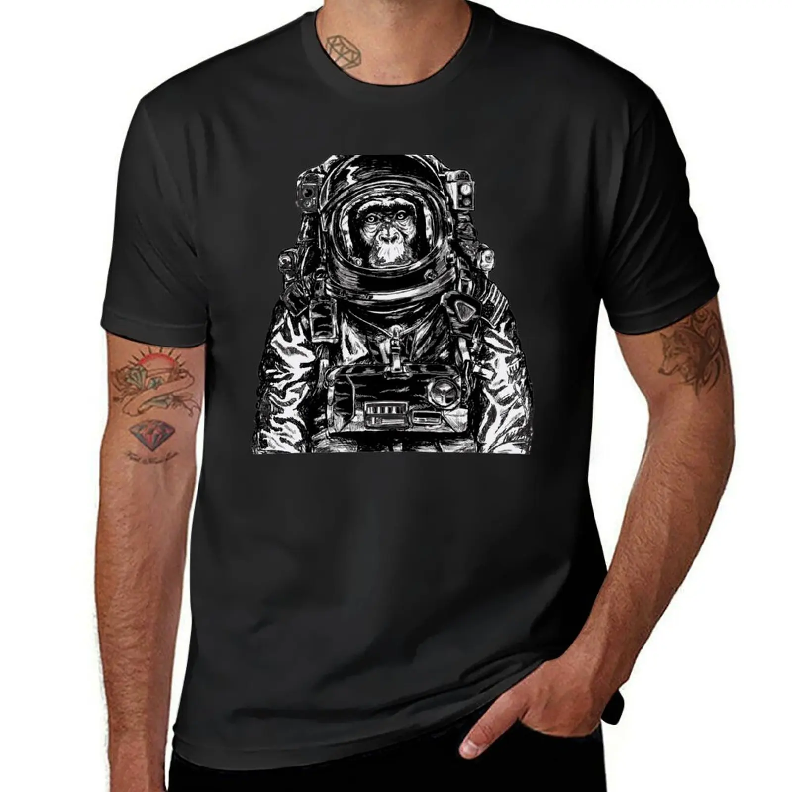 

Monkey Astronaut Wearing Space Suit Design T-Shirt tees shirts graphic tees mens vintage t shirts