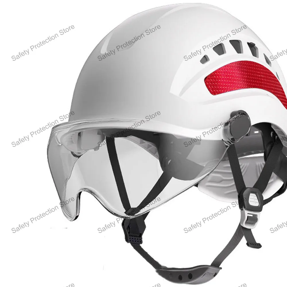 

Construction Safety Helmets with Visor Goggles Industrial Work ABS Breathable Hard Hat Lightweight Head Protection Safety Cap