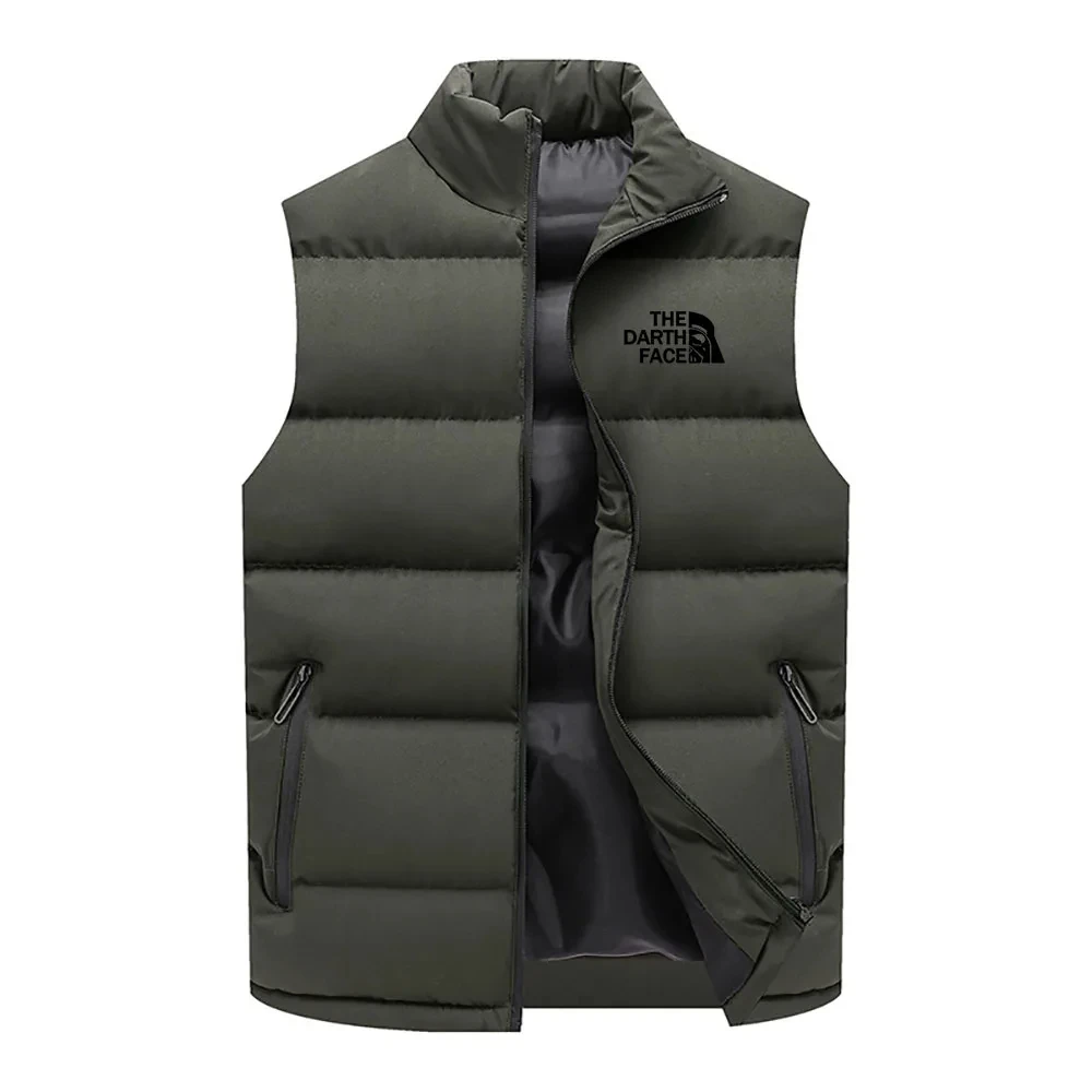 Warm Zippered Sleeveless Men's Jacket, Casual Vest, Windproof, Brand Clothes, New, Winter